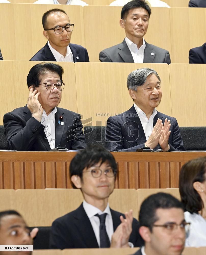 Japan emperor at water symposium in Tokyo
