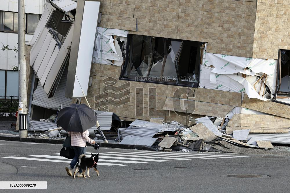 Aftermath of strong earthquake in Kumamoto