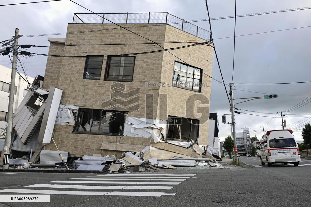 Aftermath of strong earthquake in Kumamoto