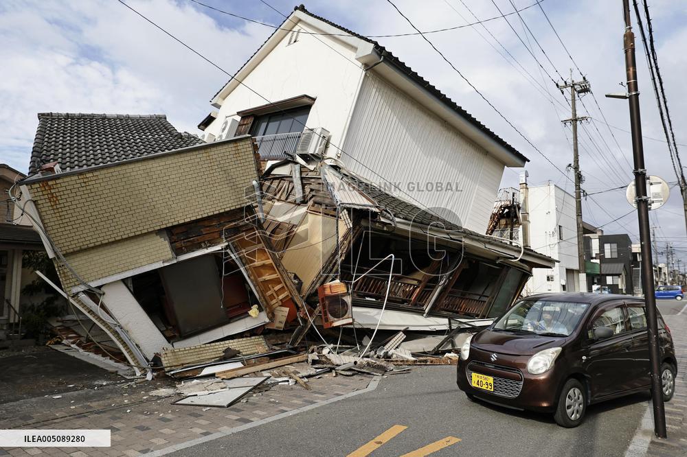 Aftermath of strong earthquake in Kumamoto