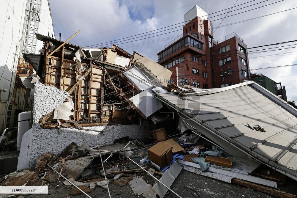 Aftermath of strong earthquake in Kumamoto