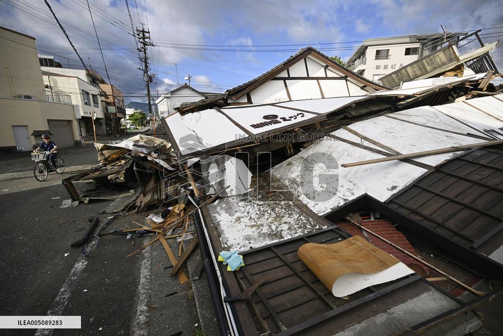 Aftermath of strong earthquake in Kumamoto
