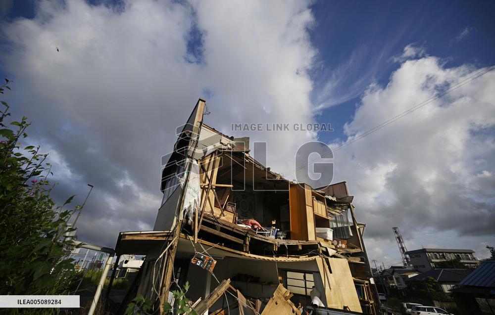 Aftermath of strong earthquake in Kumamoto