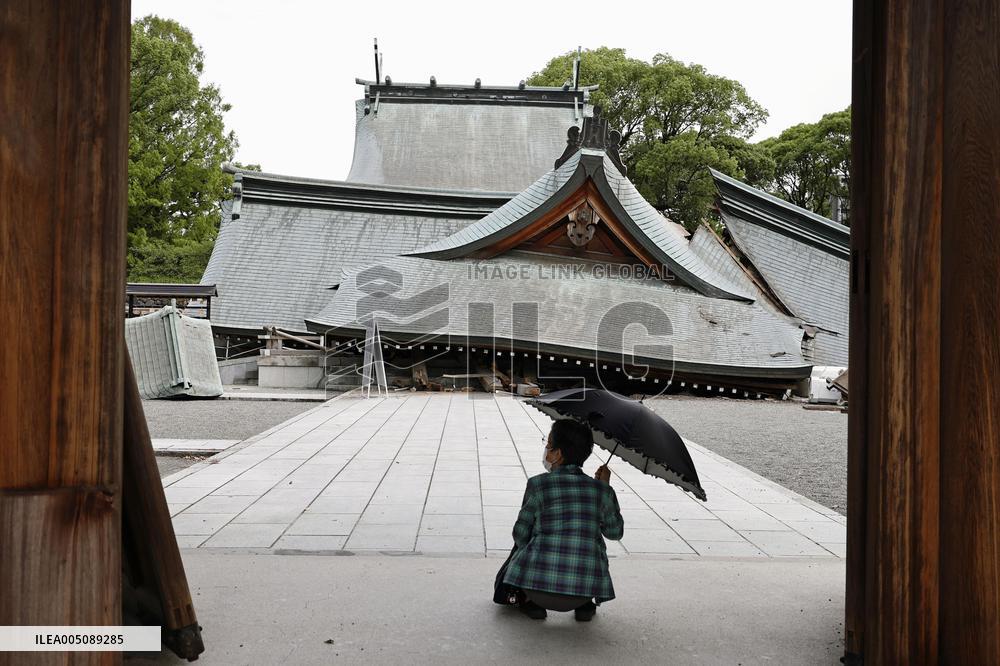 Aftermath of strong earthquake in Kumamoto