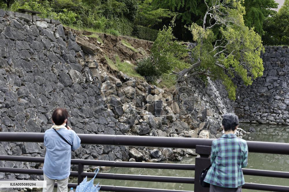 Aftermath of strong earthquake in Kumamoto