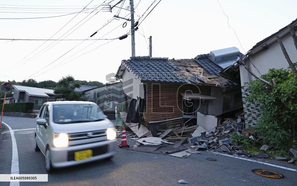 Aftermath of strong earthquake in Kumamoto