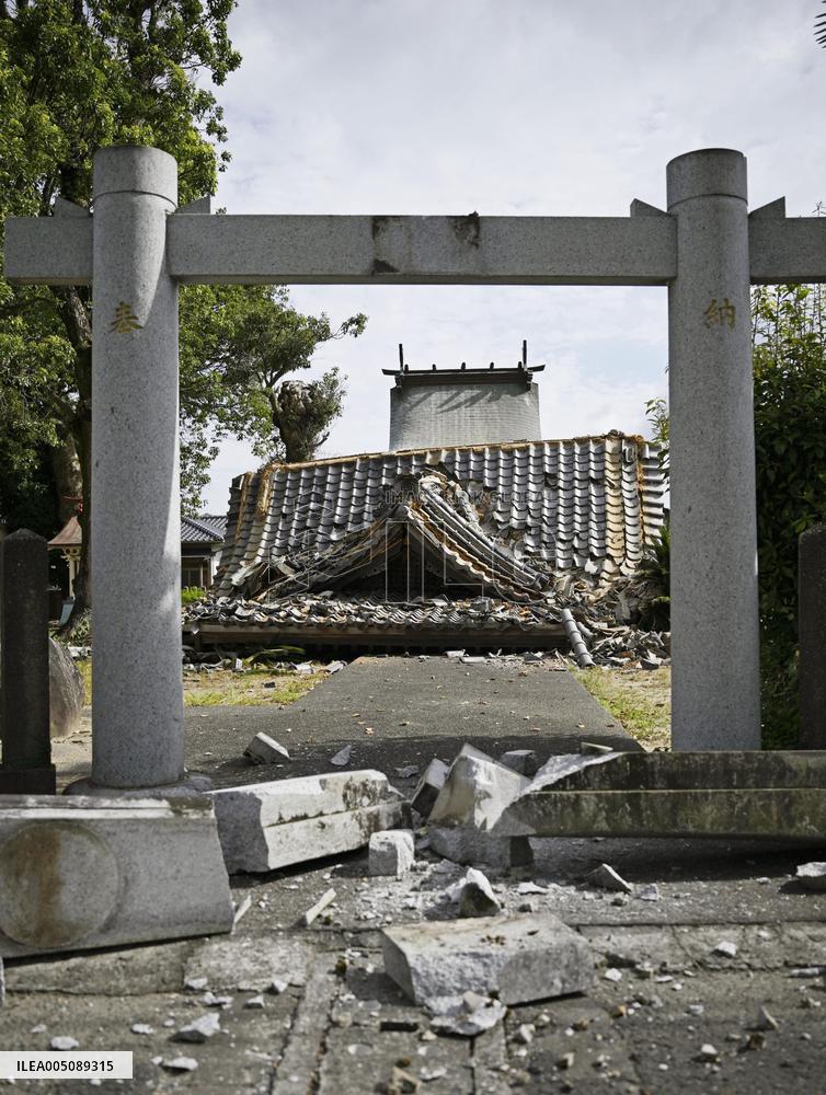 Aftermath of strong earthquake in Kumamoto