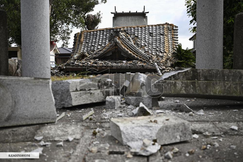 Aftermath of strong earthquake in Kumamoto