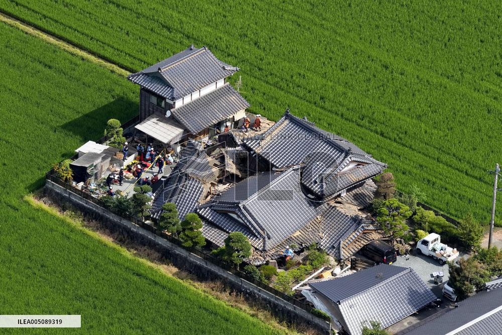 Aftermath of strong earthquake in Kumamoto