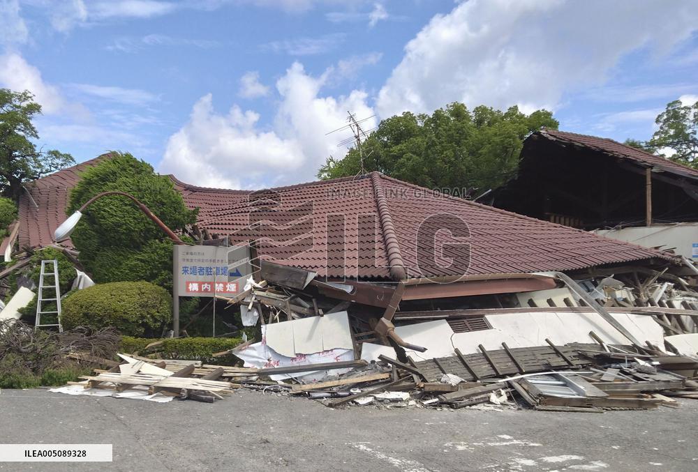 Aftermath of strong earthquake in Kumamoto