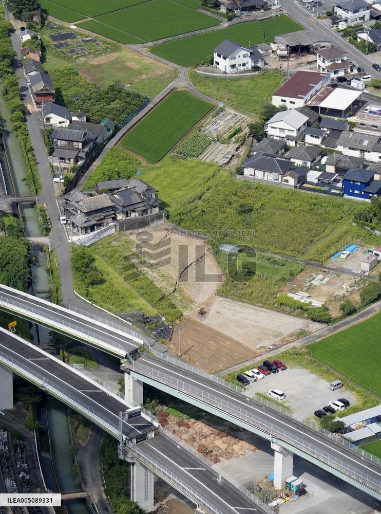 Aftermath of strong earthquake in Kumamoto