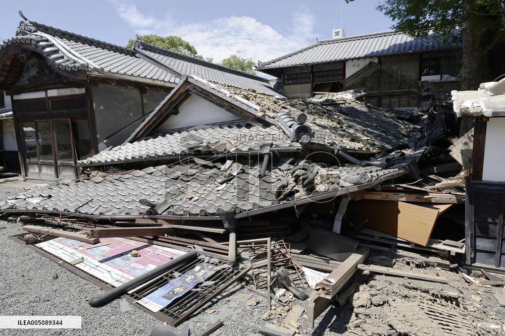 Aftermath of strong earthquake in Kumamoto