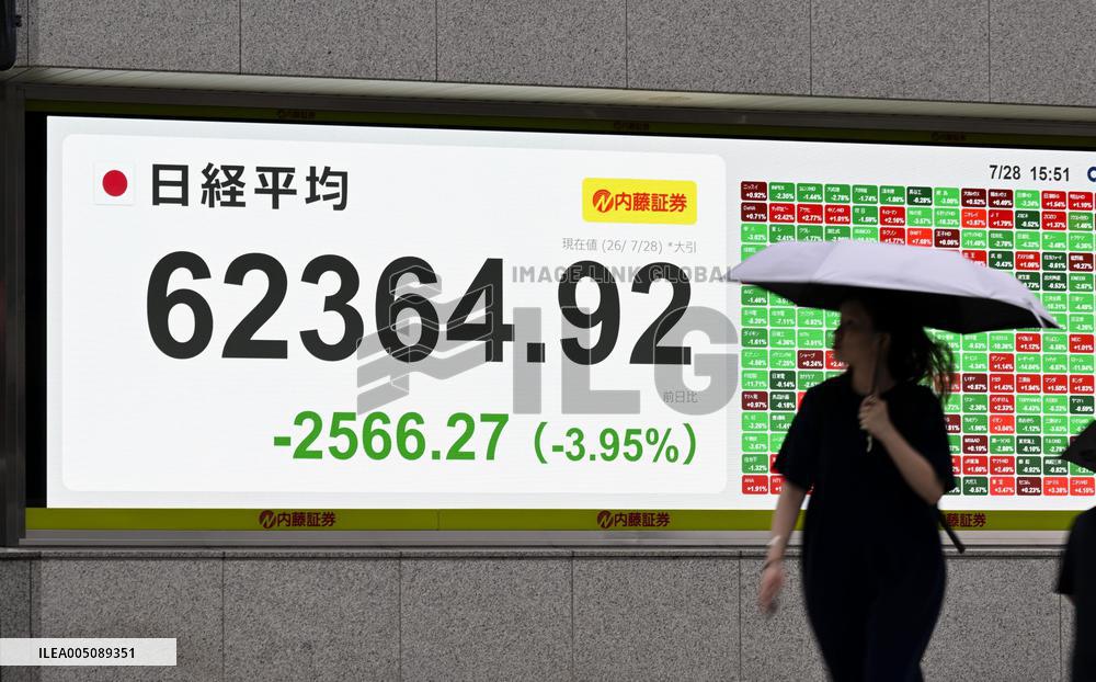 Nikkei index tumbles