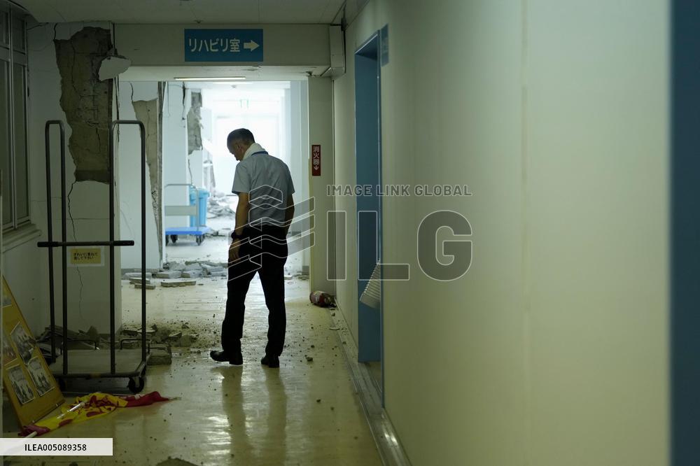 Aftermath of strong earthquake in Kumamoto