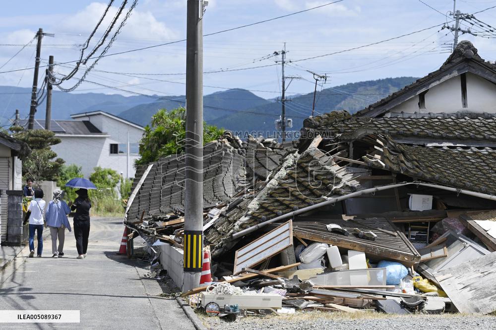 Aftermath of strong earthquake in Kumamoto