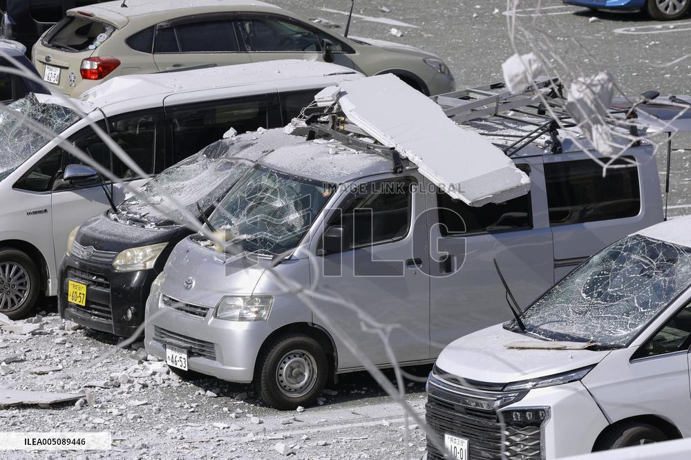Aftermath of Aeon mall explosion following Kumamoto quake