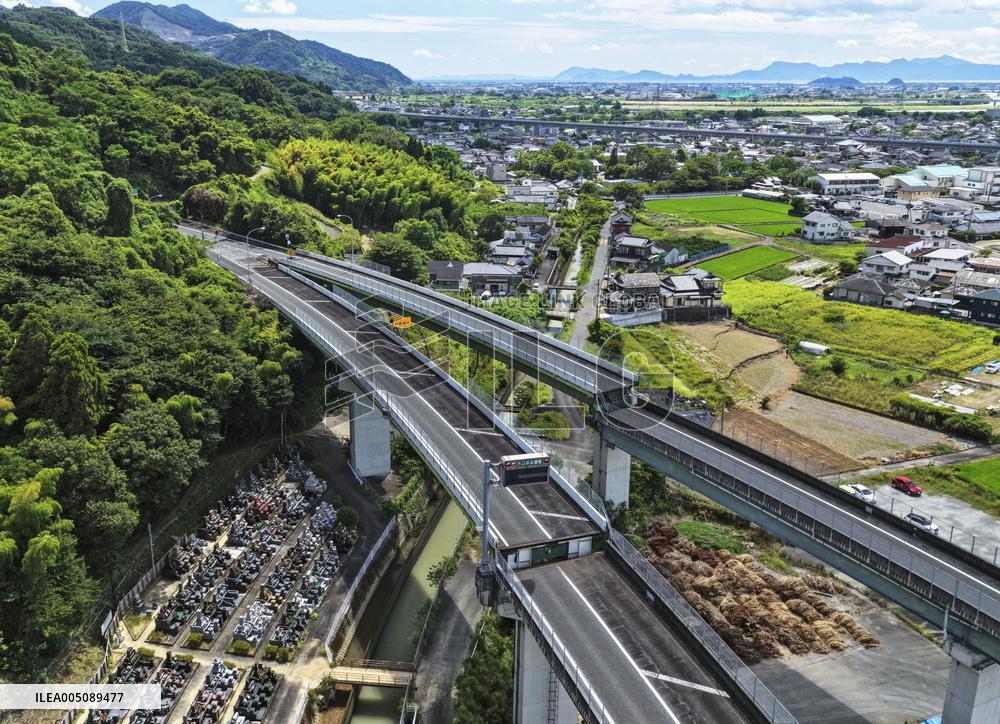 Aftermath of strong earthquake in Kumamoto