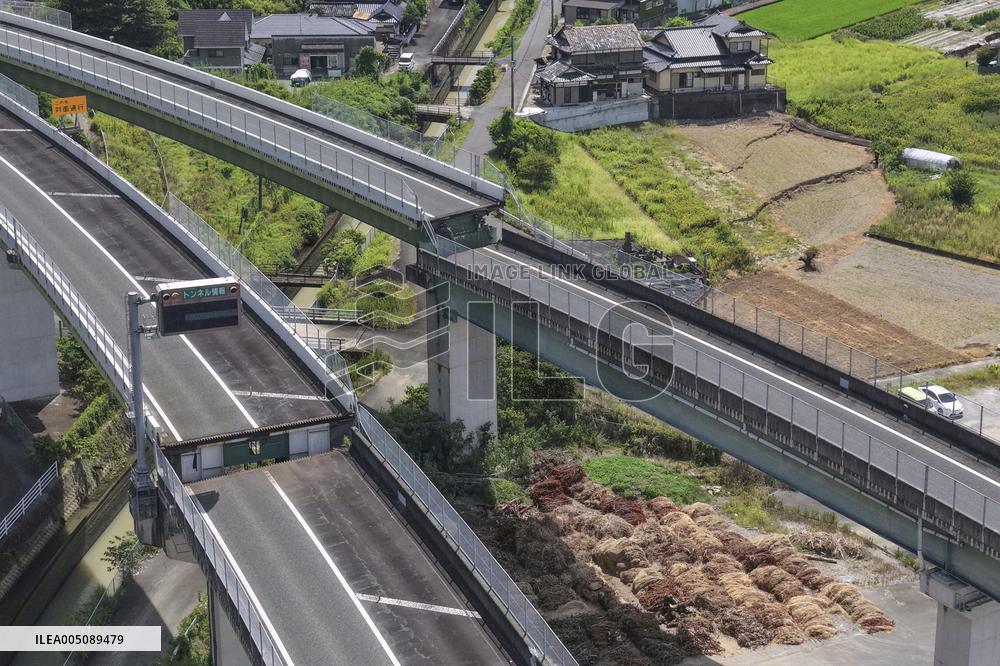 Aftermath of strong earthquake in Kumamoto