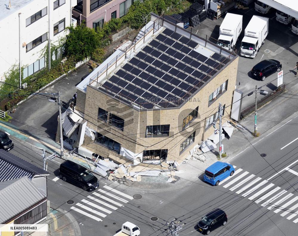 Aftermath of strong earthquake in Kumamoto