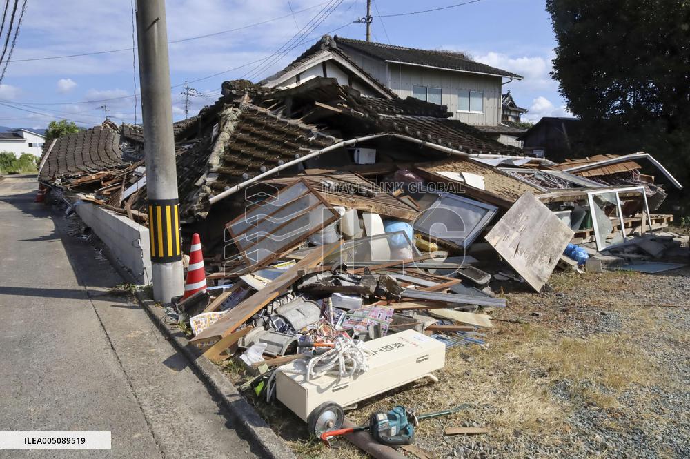 Aftermath of strong earthquake in Kumamoto