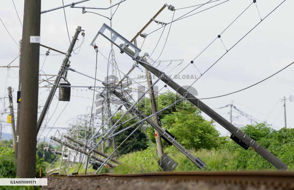 Aftermath of strong earthquake in Kumamoto