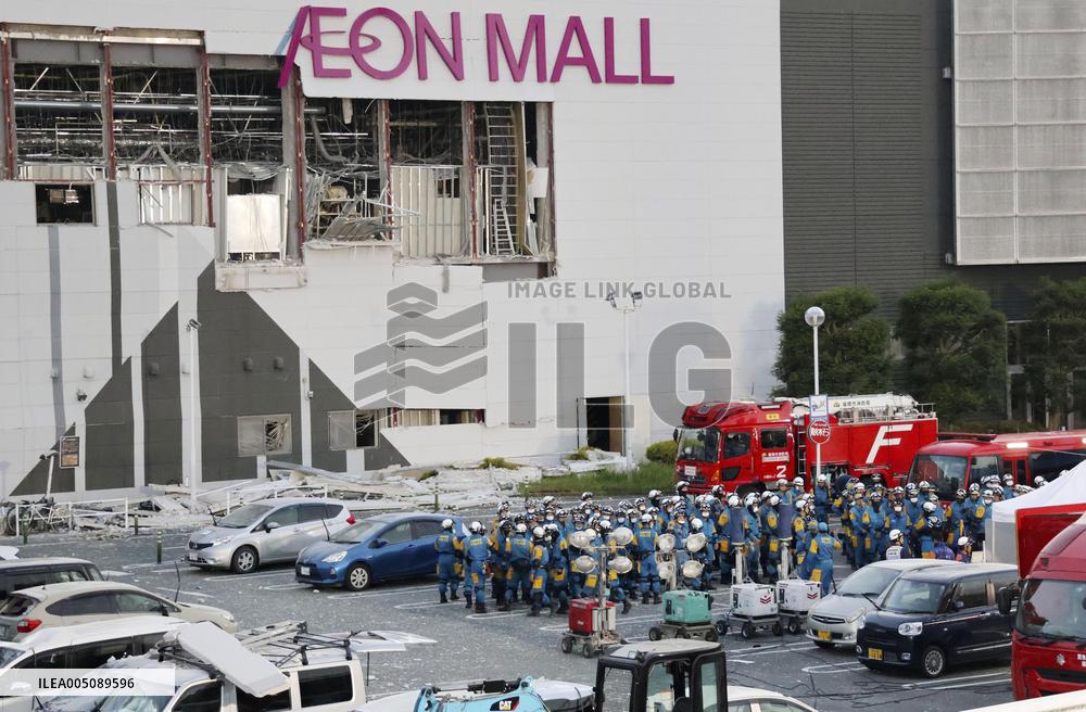 Aftermath of strong earthquake in Kumamoto