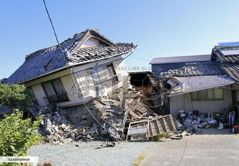 Aftermath of strong earthquake in Kumamoto