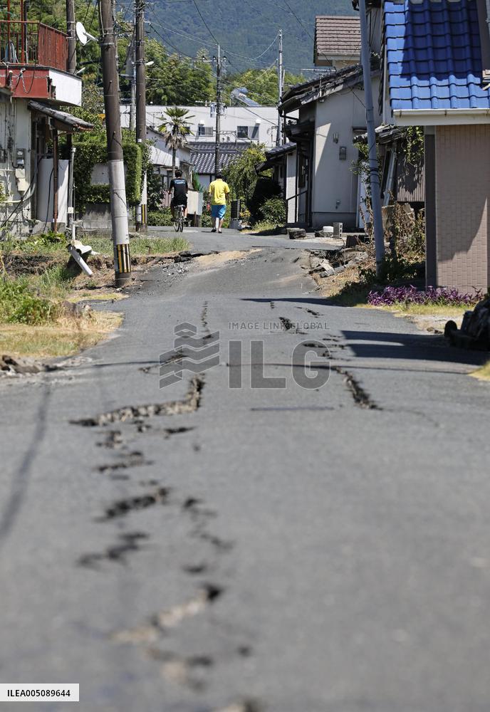 Aftermath of strong earthquake in Kumamoto