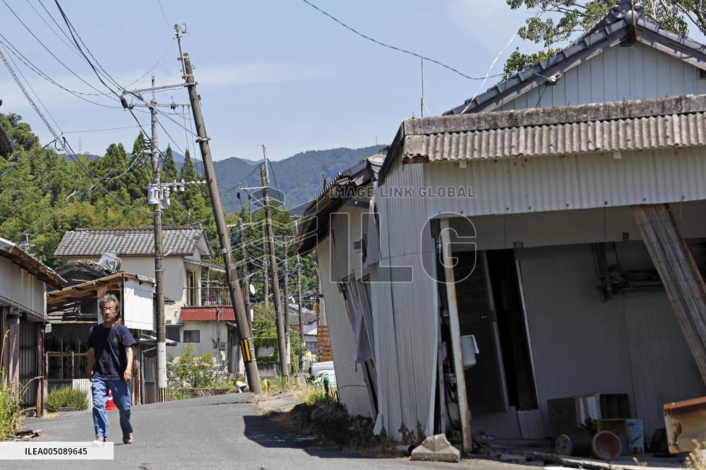 Aftermath of strong earthquake in Kumamoto