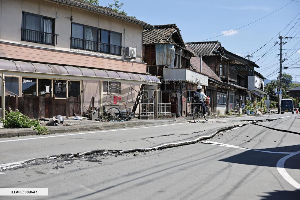 Aftermath of strong earthquake in Kumamoto