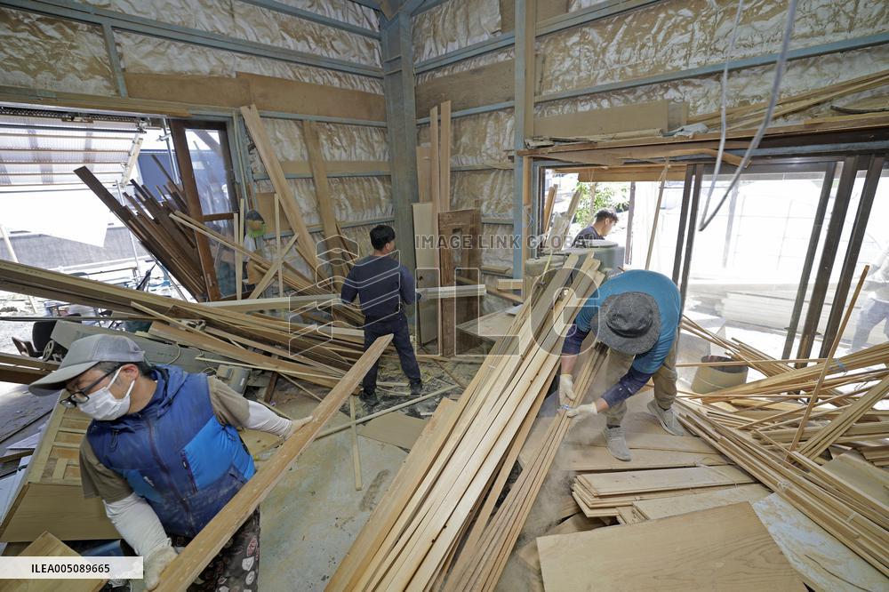 Aftermath of strong earthquake in Kumamoto