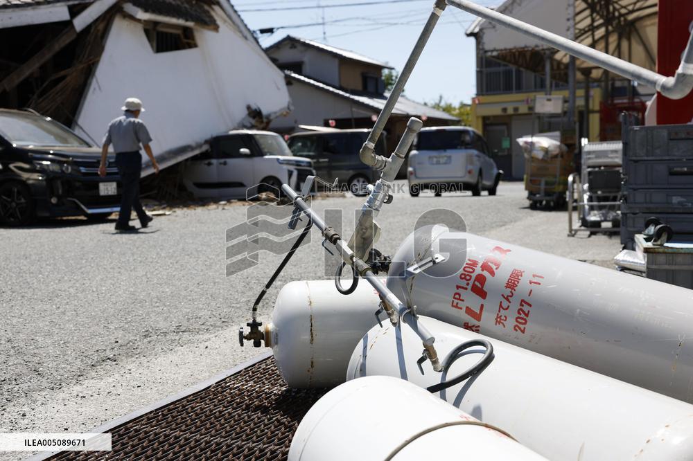 Aftermath of strong earthquake in Kumamoto