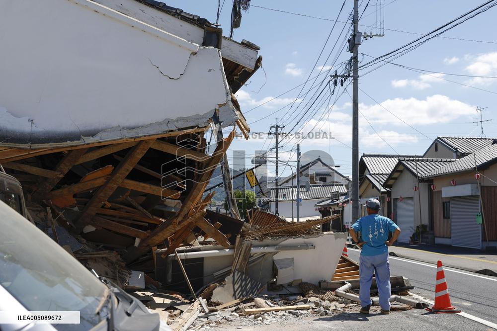 Aftermath of strong earthquake in Kumamoto