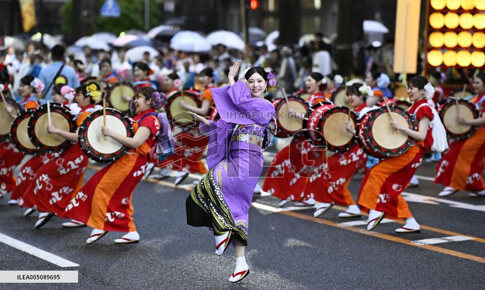 Traditional dance parade in northeastern Japan