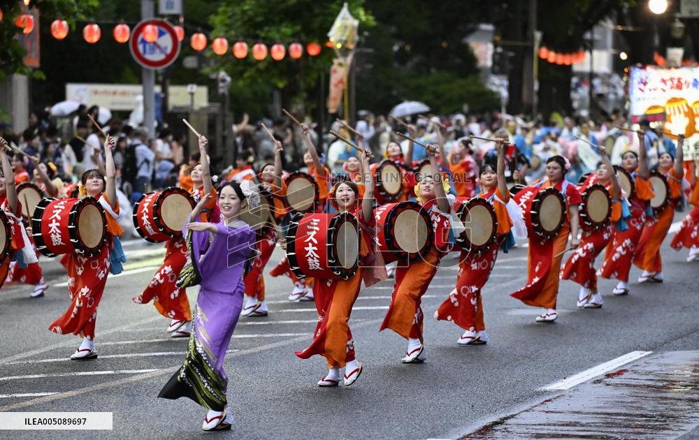 Traditional dance parade in northeastern Japan