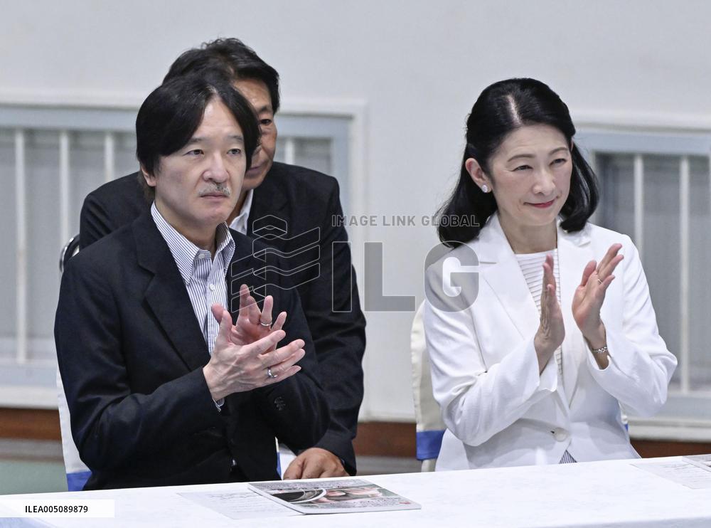 Japan crown prince at high school sports event in Shiga
