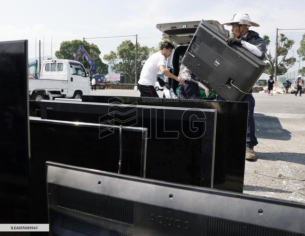 Aftermath of strong earthquake in Kumamoto