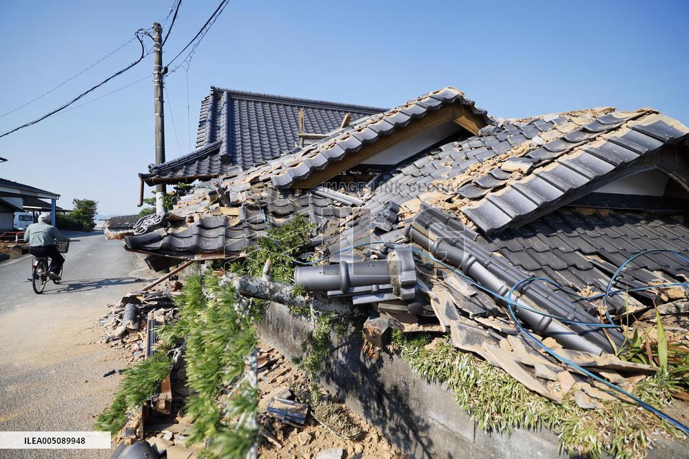 Aftermath of strong earthquake in Kumamoto