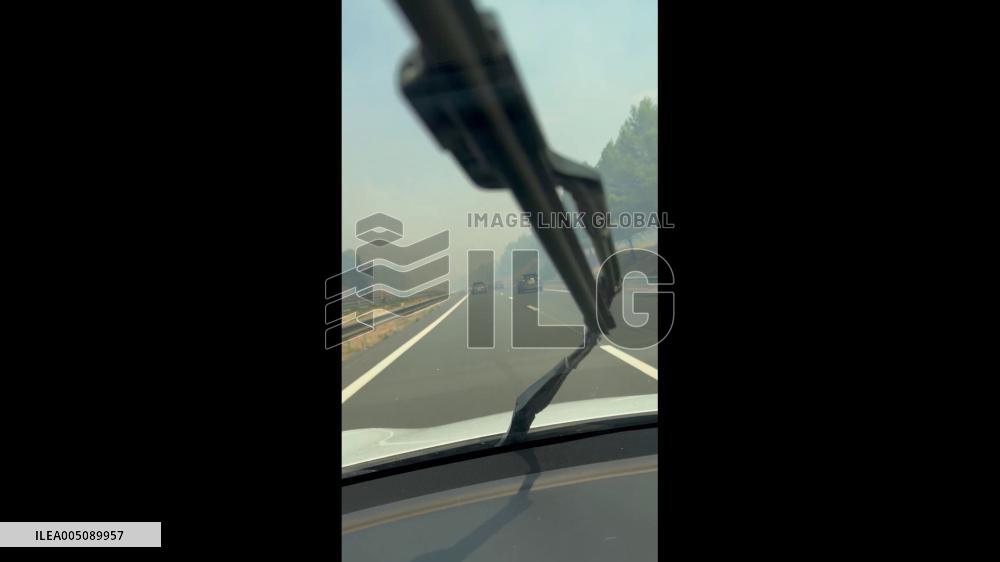 France: Vehicle Fire on A61 Sparks Blaze Near Carcassonne