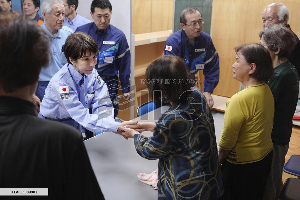 Japan PM Takaichi visits quake-hit Kumamoto