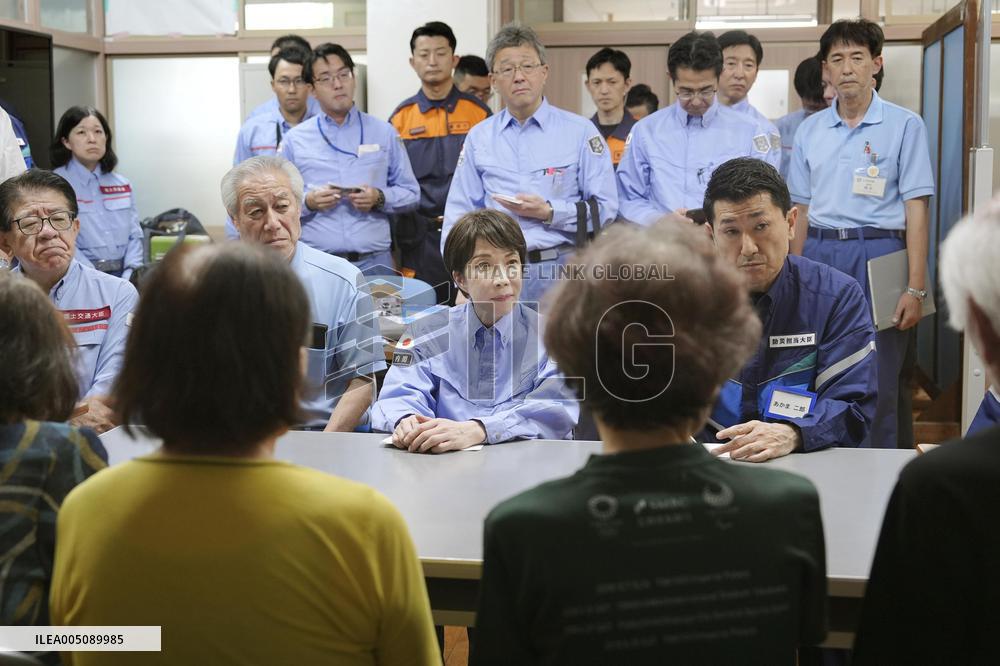 Japan PM Takaichi visits quake-hit Kumamoto