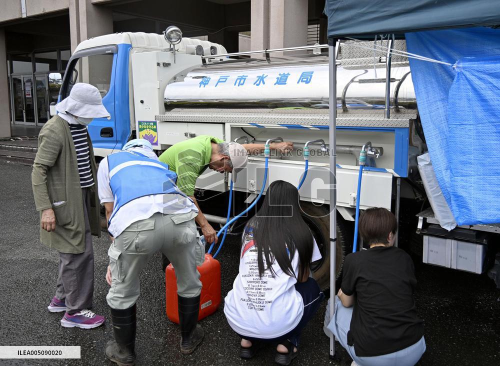 Aftermath of strong earthquake in Kumamoto