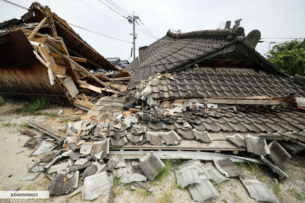 Aftermath of strong earthquake in Kumamoto