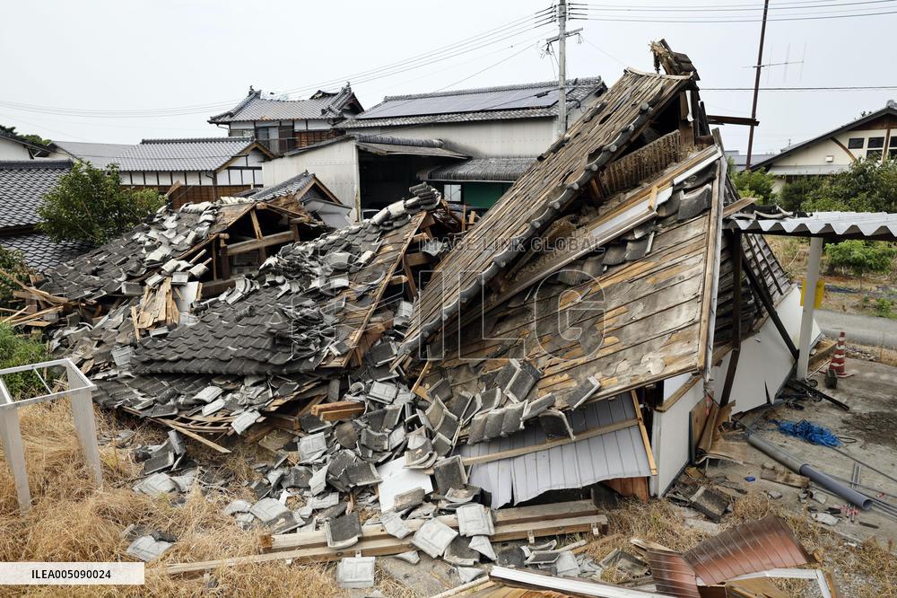 Aftermath of strong earthquake in Kumamoto