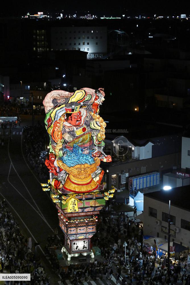 Doll-like lantern parade in northeastern Japan