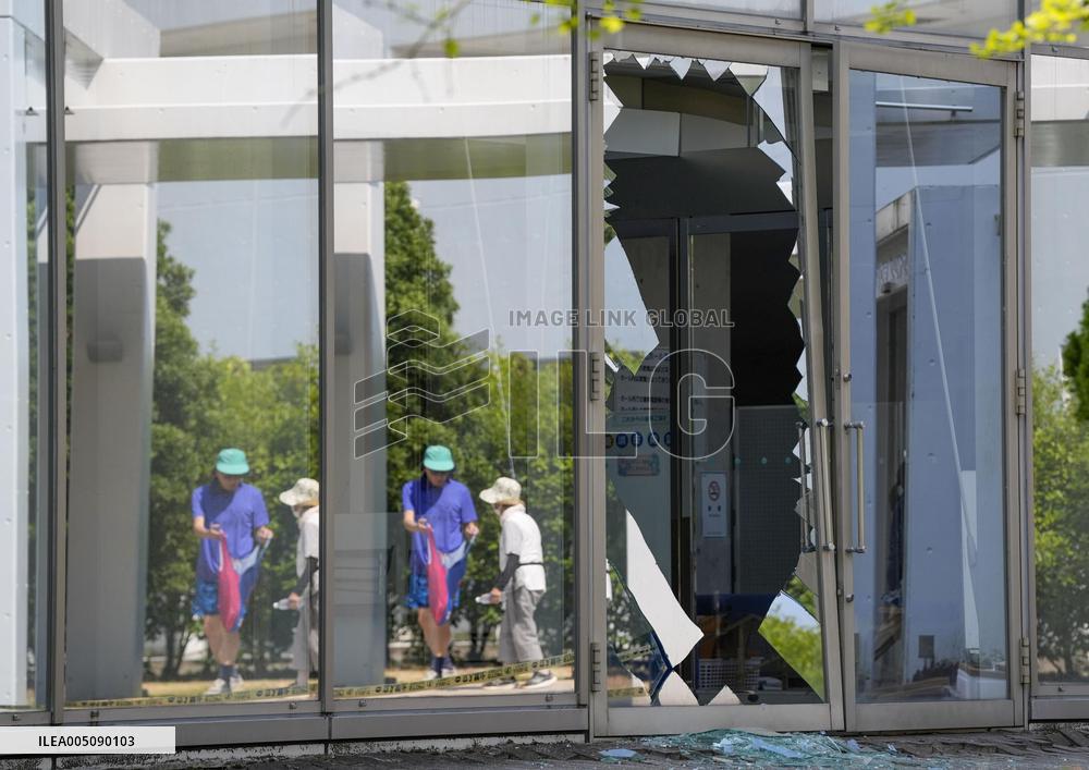 Aftermath of strong earthquake in Kumamoto