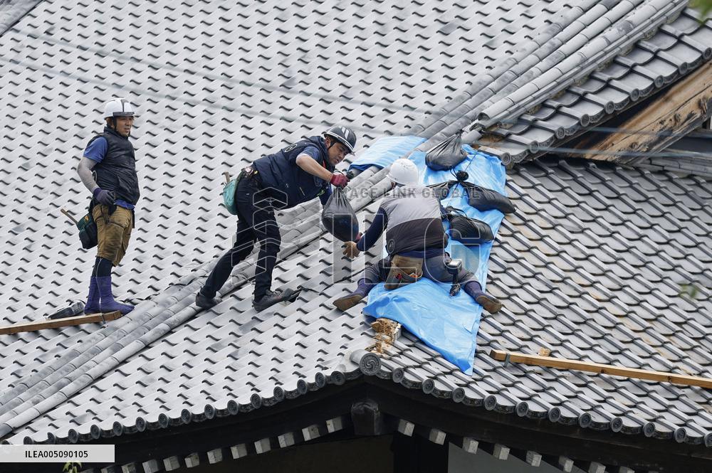Aftermath of strong earthquake in Kumamoto