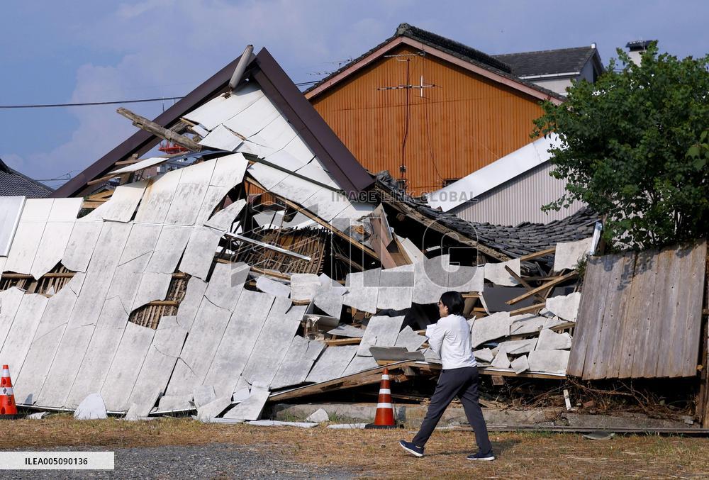 Aftermath of strong earthquake in Kumamoto