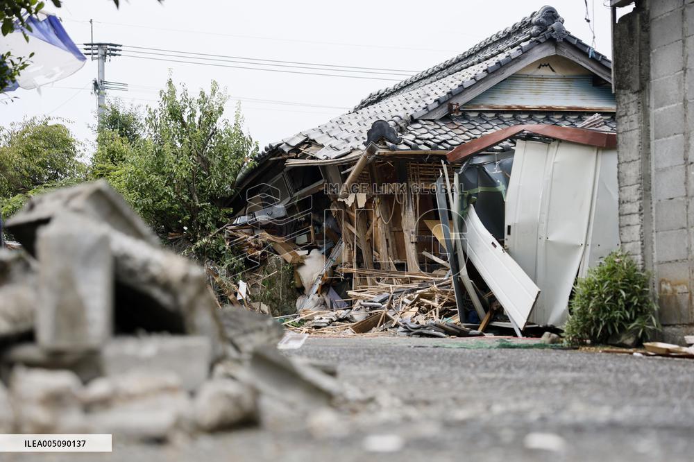 Aftermath of strong earthquake in Kumamoto