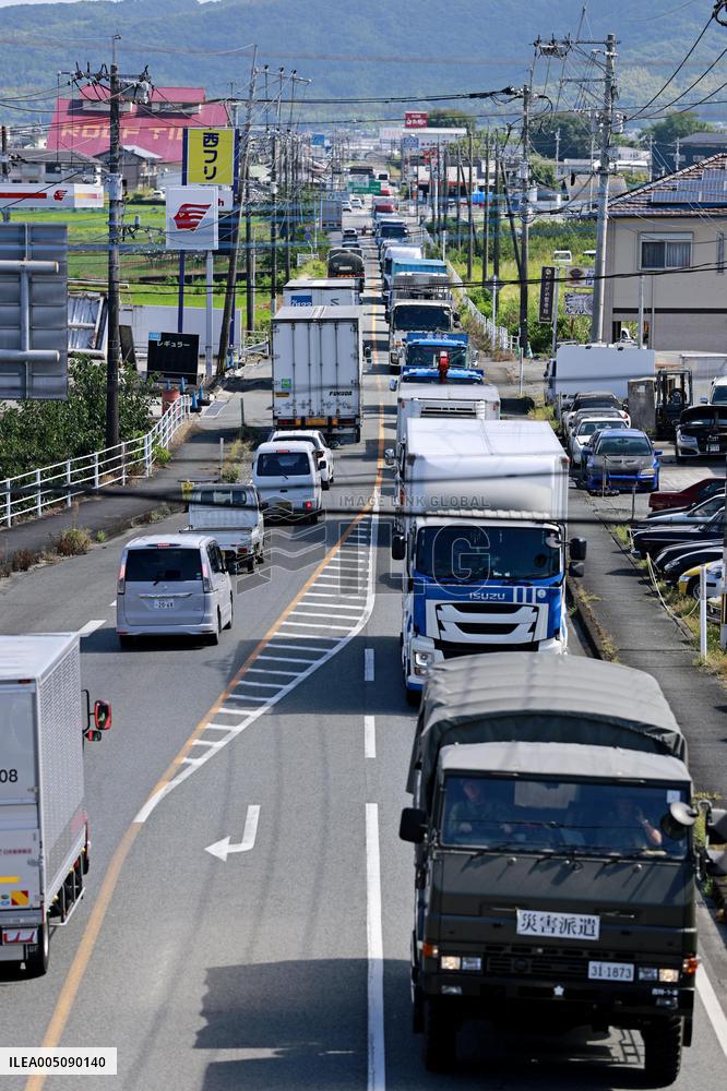 Aftermath of strong earthquake in Kumamoto